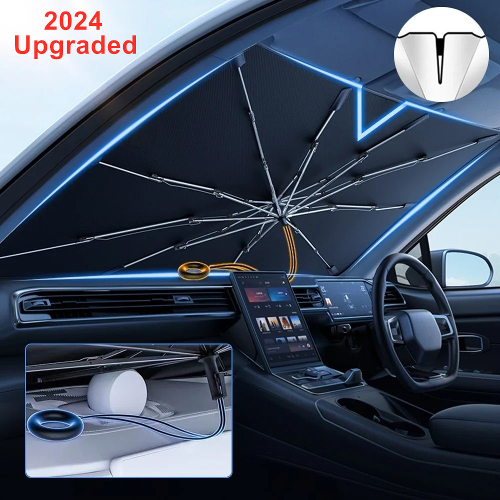 Car Sunshade Windshield Umbrella Foldable - NEUER, verbesserter Auto-Windschutzscheiben-Sonnenschutz, Anti-UV-Regenschirm, faltbarer Auto-Sonnenschutz,