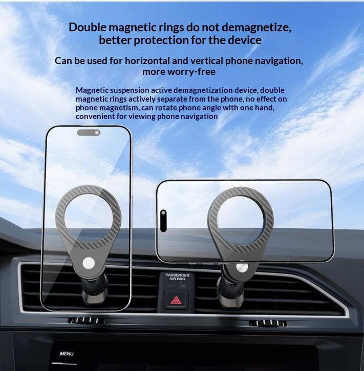 Neuer 1 Stück Carbonfaser Magn – Magnetic Phone Holder For Car Vent Bewertung und Preis
