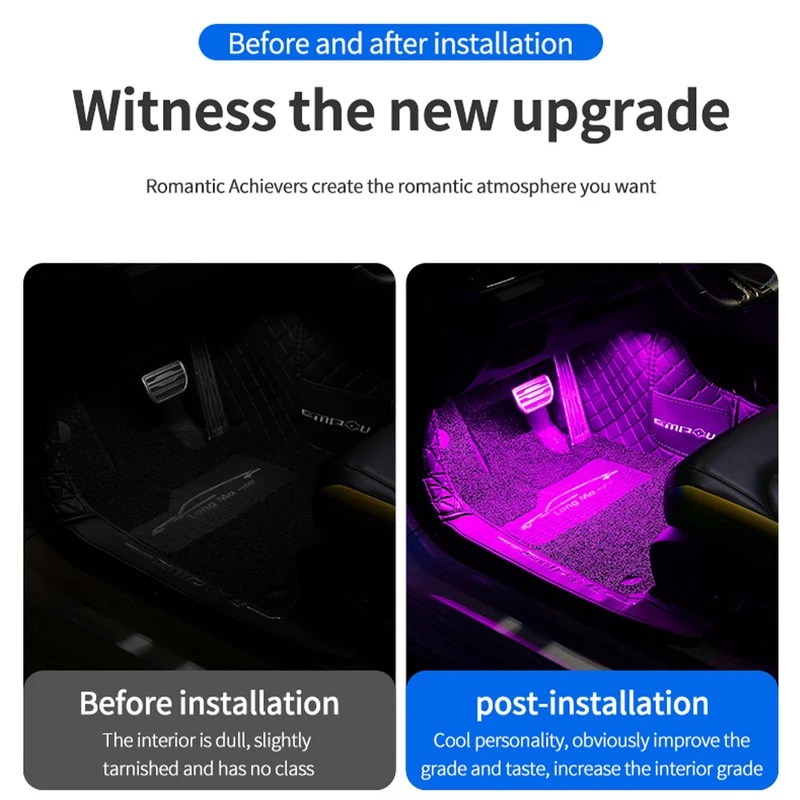 Neon-LED-Auto-Innenraum-Ambien – Led Ambient Interior Car Lights App Control Bewertung und Preis