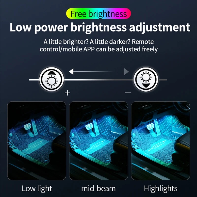 Neon-LED-Auto-Innenraum-Ambien – Led Ambient Interior Car Lights App Control Bewertung und Preis